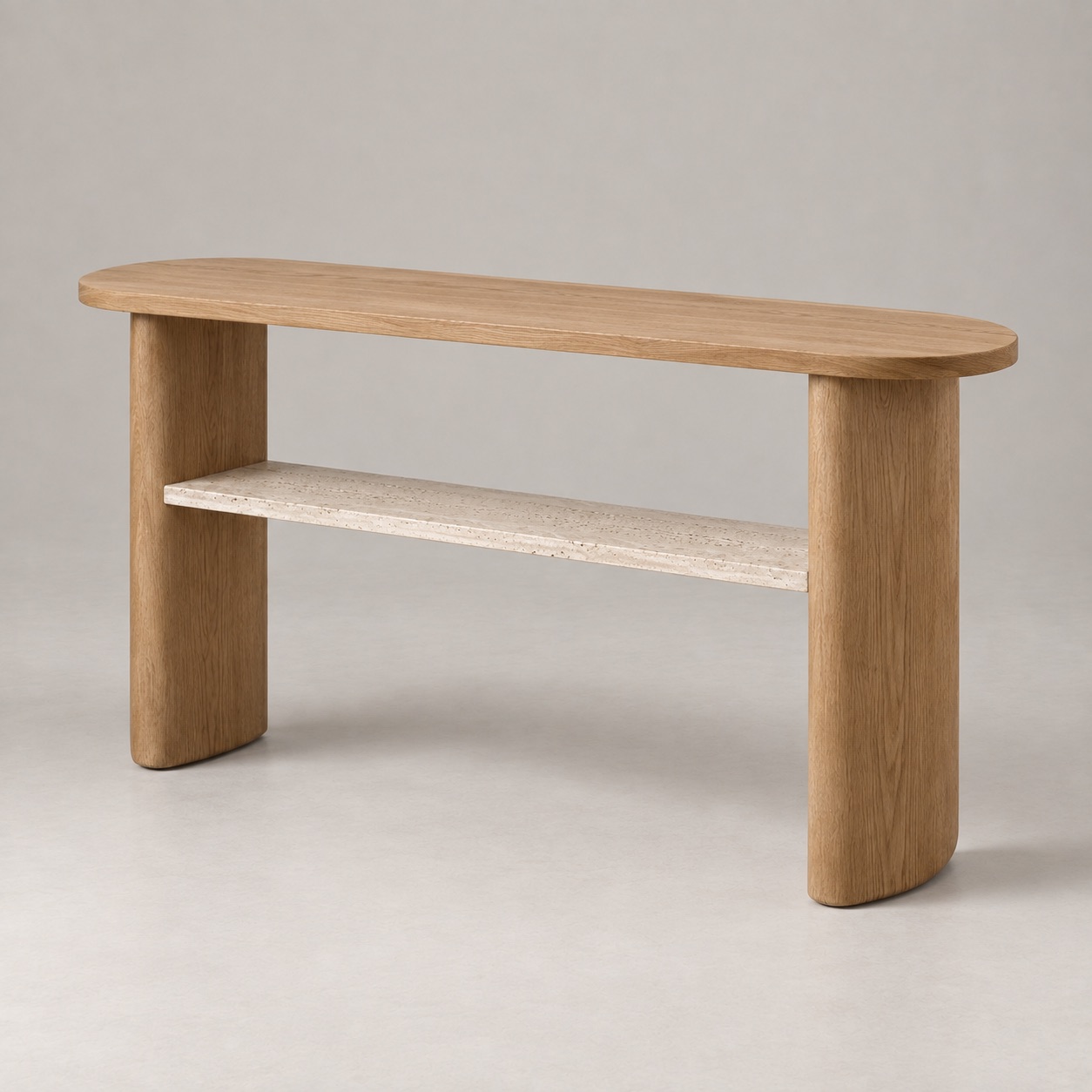 Long Wood Console Table View 2