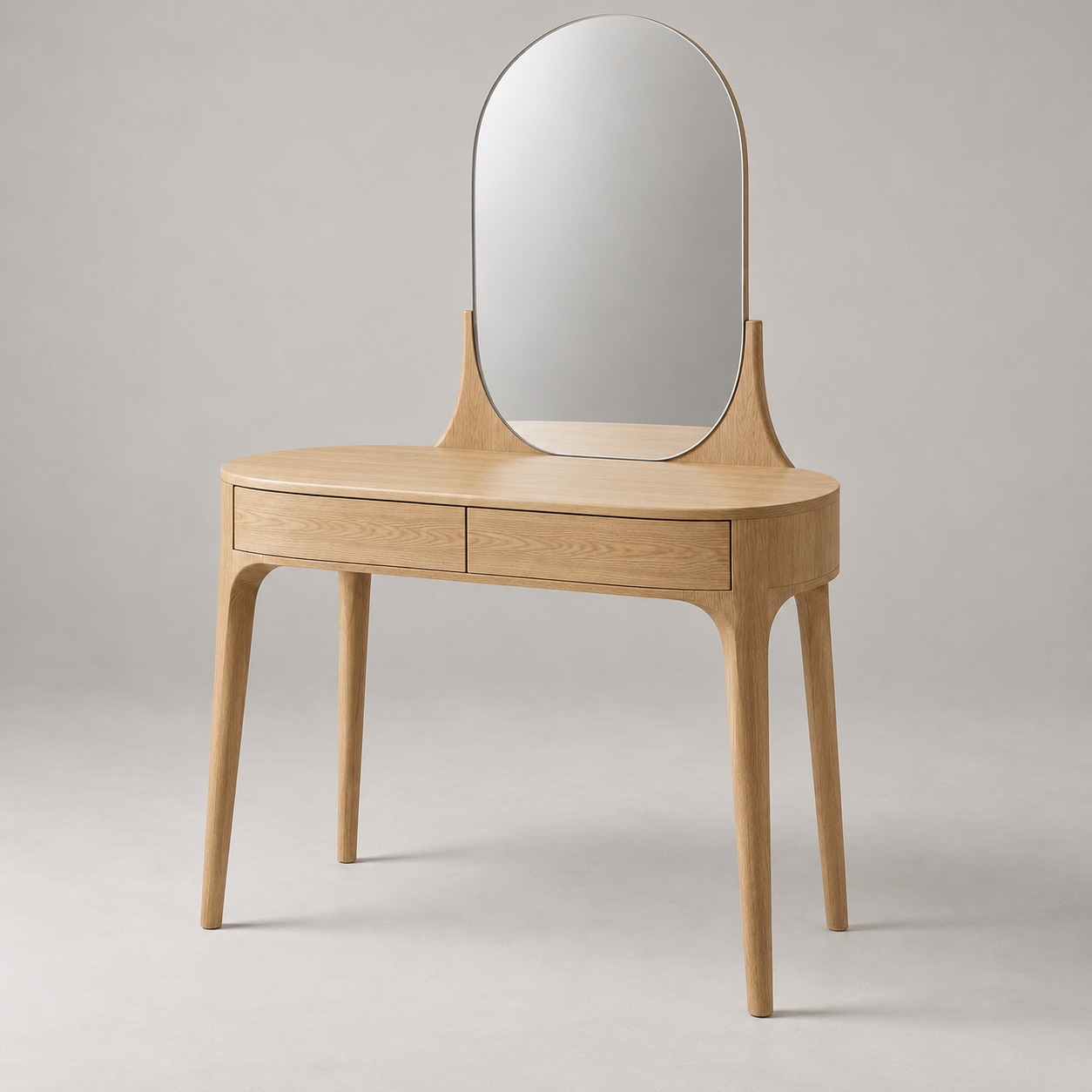 Wood Makeup Vanity Table View 3