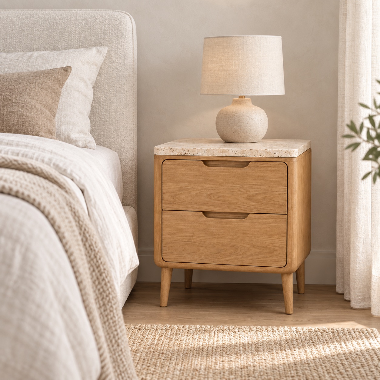 Wood Nightstand