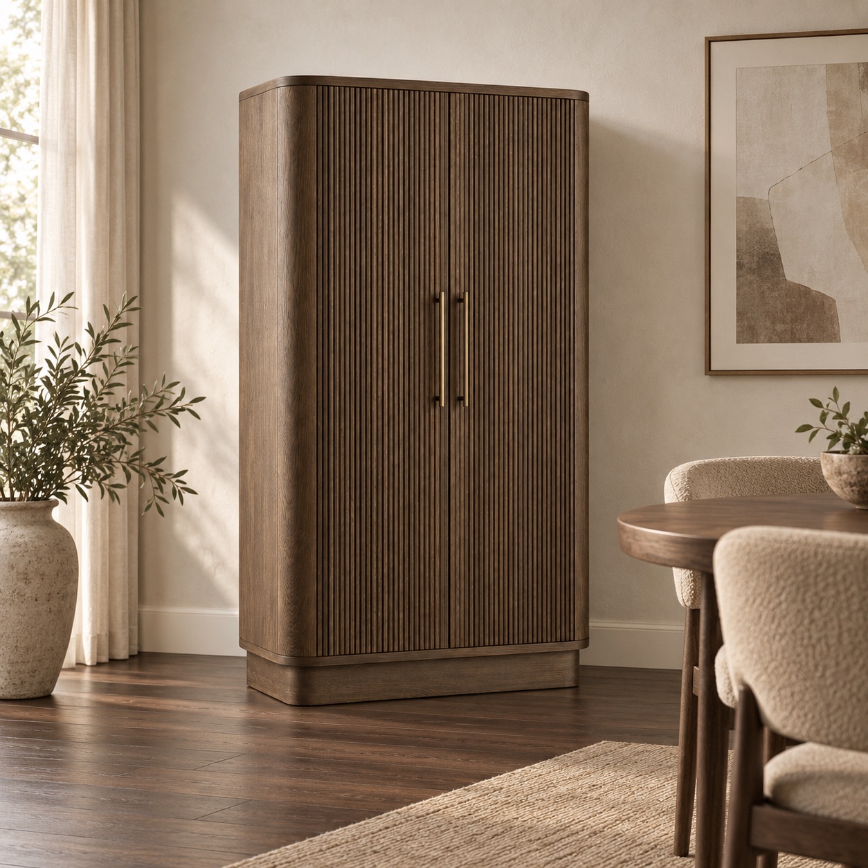Wood Bar Storage Cabinet View 2