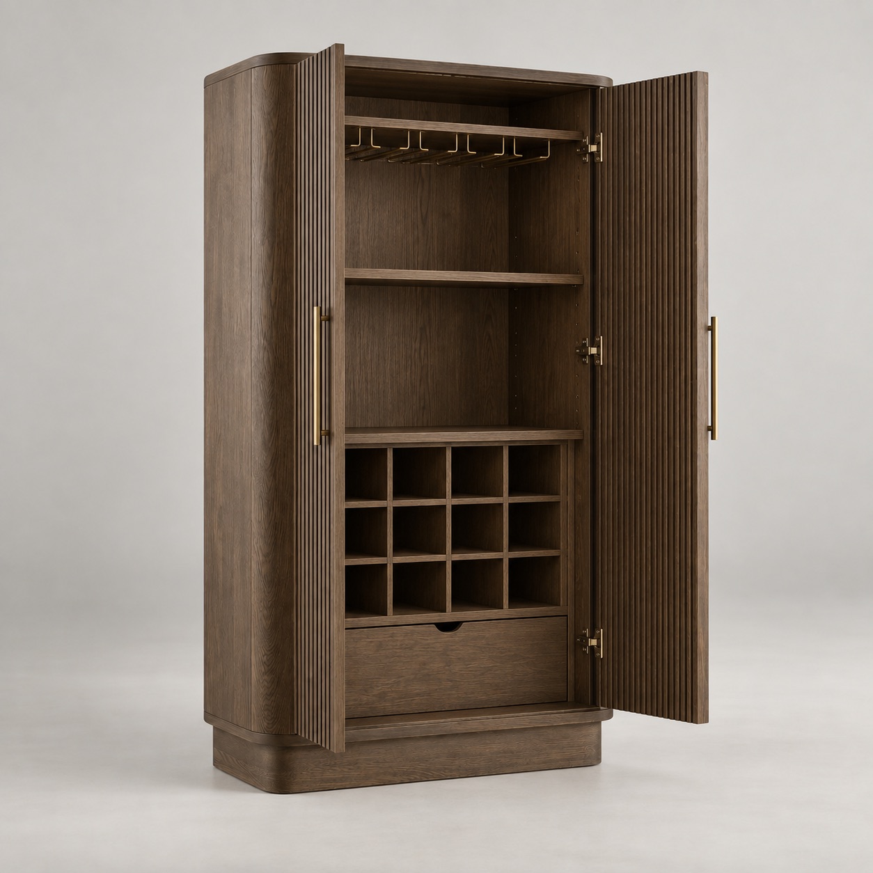 Wood Bar Storage Cabinet View 3