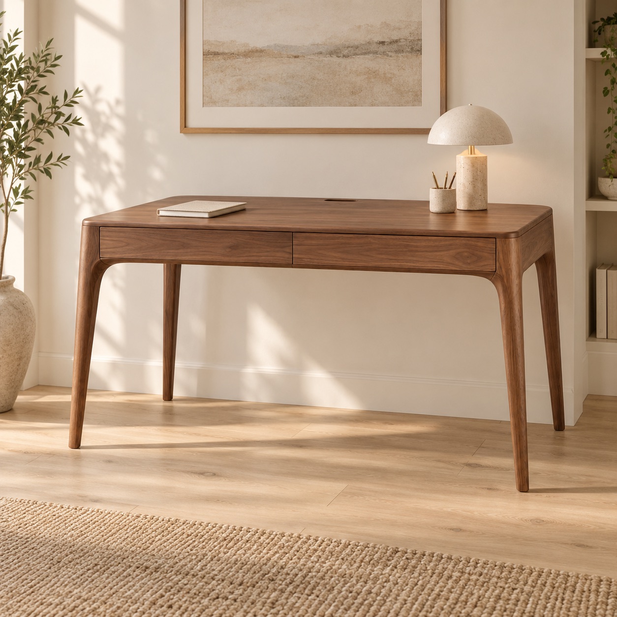 Solid Wood Writing Desk View 2
