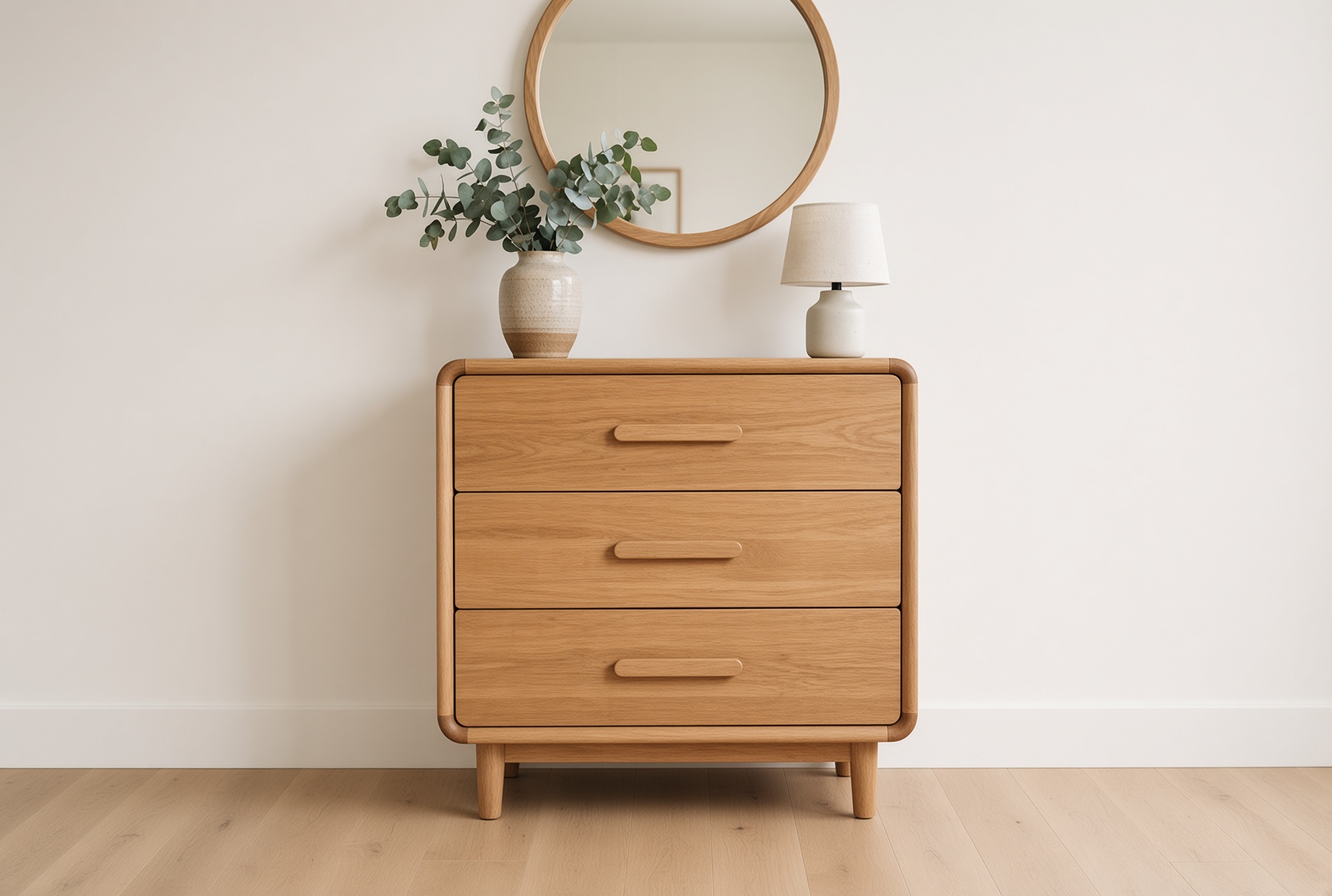 Three-Drawer Wood Dresser