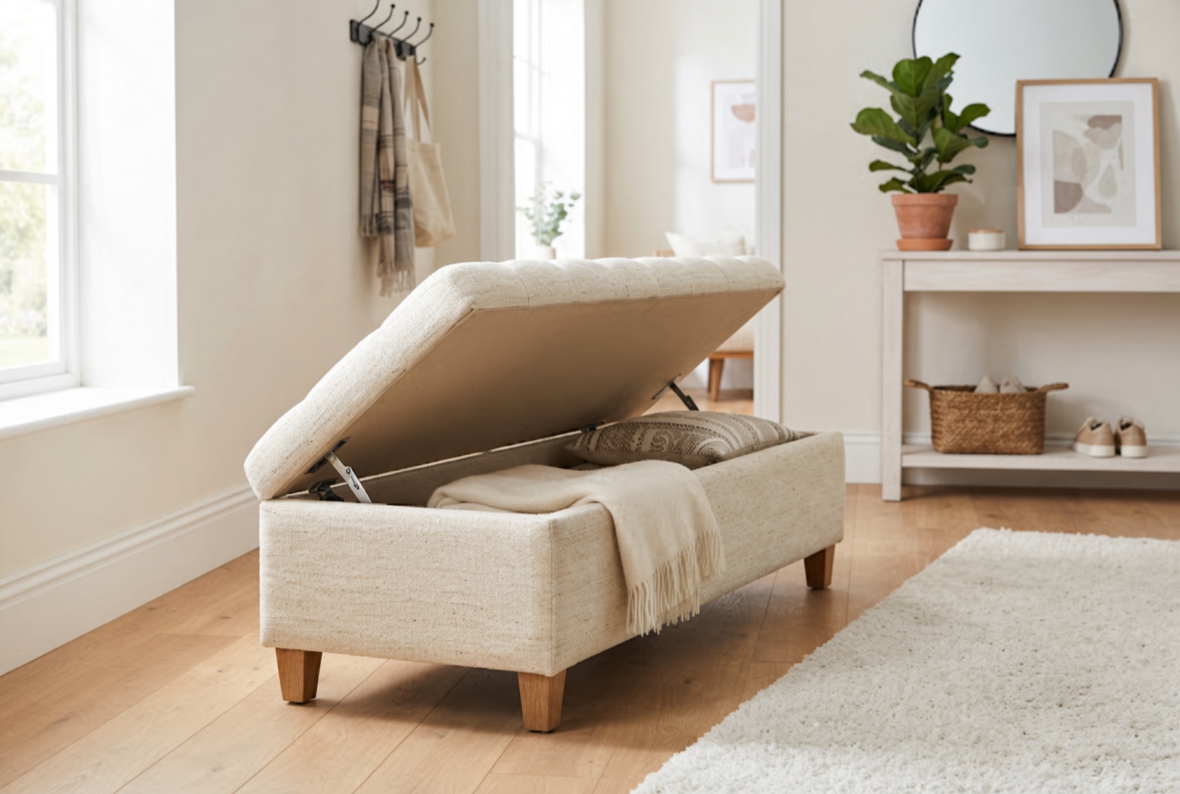 Wood Storage Bench