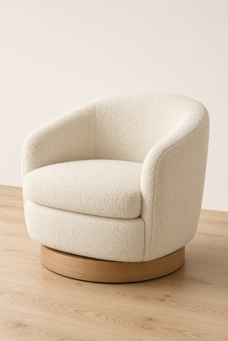 Swivel Accent Chair in Ivory