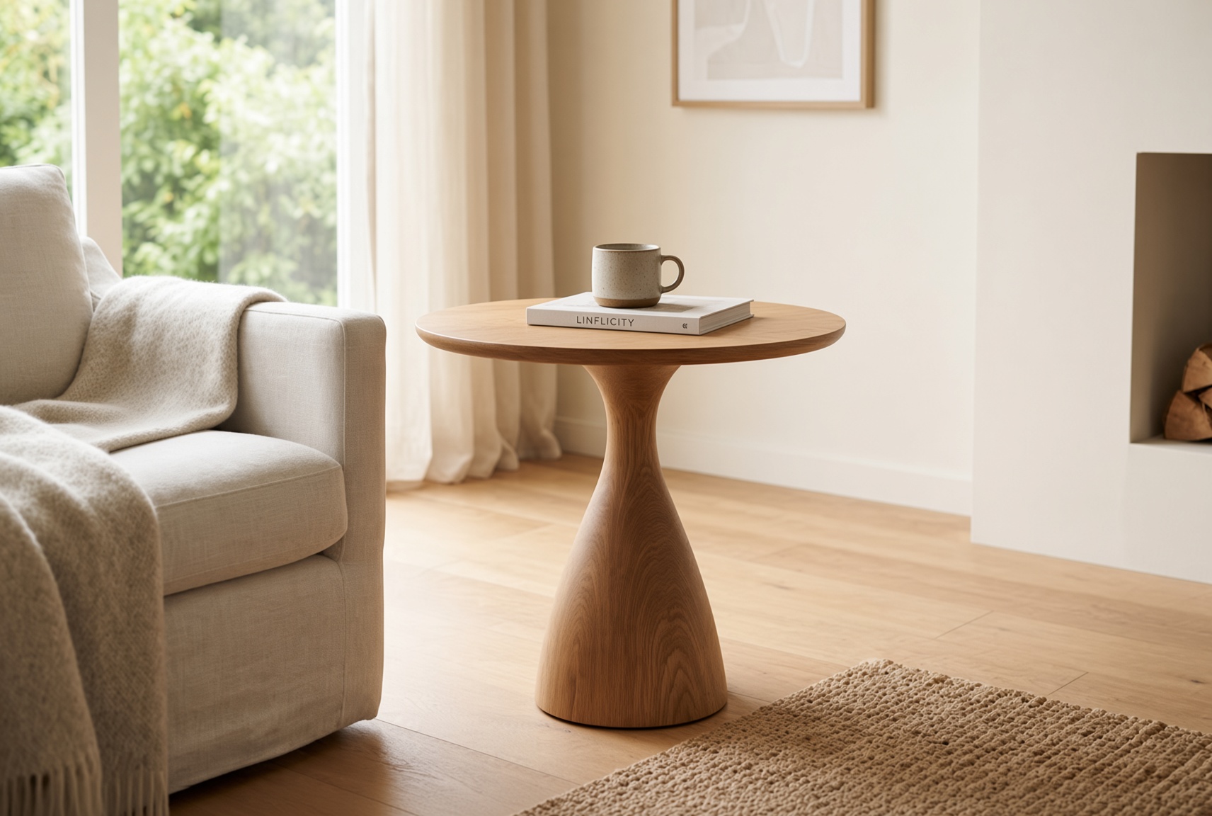 Round Wood Side Table Thumbnail 3